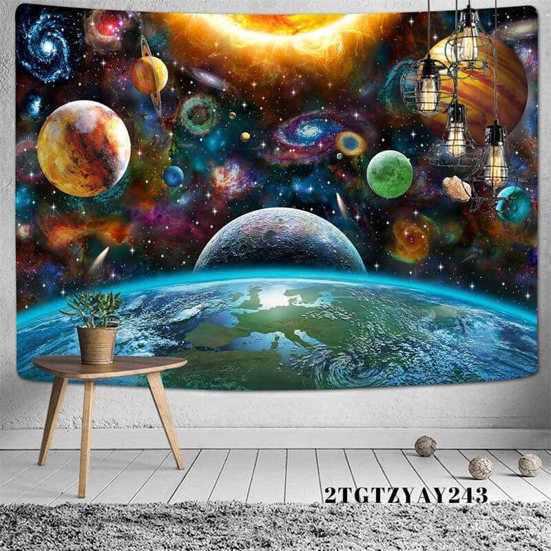 Lofaris (Clearance | Ship In 24HR) Galactic Planet Galaxy Trippy 3D Printed Wall Tapestry