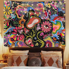 Lofaris (Clearance | Ship In 24HR) Psychedelic Flower Eyes Abstract Cartoon Wall Tapestry