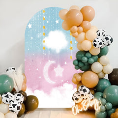 Lofaris Cloud Pink Blue Baby Shower Party Arch Backdrop