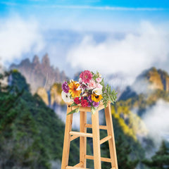 Lofaris Cloud Sea Mountain Top Overlooking Photo Backdrop