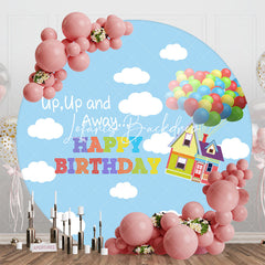 Lofaris Cloud Sky Up And Away Round Birthday Backdrop