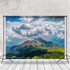 Lofaris Clouds On Snowy Mountaintop Landscape Backdrop