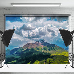 Lofaris Clouds On Snowy Mountaintop Landscape Backdrop