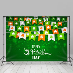 Lofaris Clover Flags Green Happy St Patricks Day Backdrop