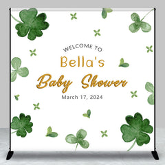 Lofaris Clover Stpatricks Day Custom Baby Shower Backdrop