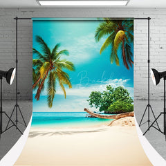 Lofaris Coconut Trees Beach Holiday Photo Sweep Backdrop