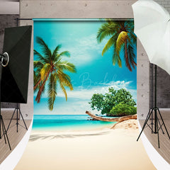 Lofaris Coconut Trees Beach Holiday Photo Sweep Backdrop