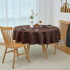 Lofaris Coffee Round Luxury Premium Polyester Table Cover