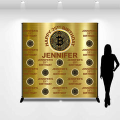 Lofaris Coin Gold Metal Texture Custom 25th Birthday Backdrop