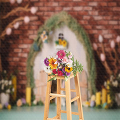 Lofaris Cold Red Rabbit Egg Plant Easter Photo Backdrop