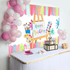 Lofaris Color Brush Artboard Birthday Backdrop for Kids