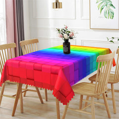 Lofaris Color Palette Splice Lattice Rectangle Tablecloth