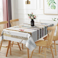 Lofaris Colored Abstract Stripe Branches Dining Tablecloth