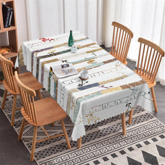 Lofaris Colored Abstract Stripe Branches Dining Tablecloth