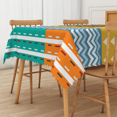 Lofaris Colored Geometric Shape Rectangle Tablecloth