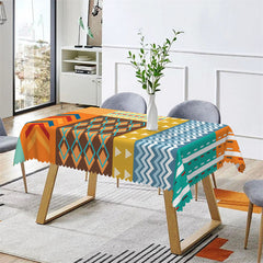 Lofaris Colored Geometric Shape Rectangle Tablecloth