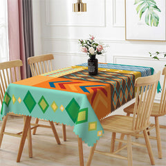 Lofaris Colored Geometric Shape Rectangle Tablecloth