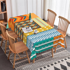 Lofaris Colored Geometric Shape Rectangle Tablecloth