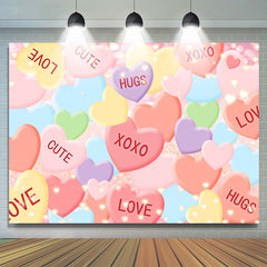 Lofaris Colored Love Cute Heart Valentines Day Backdrop