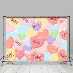 Lofaris Colored Love Cute Heart Valentines Day Backdrop