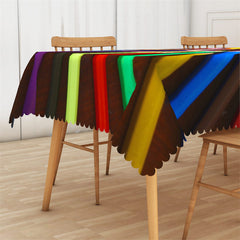 Lofaris Colored Pencil Circle School Rectangle Tablecloth