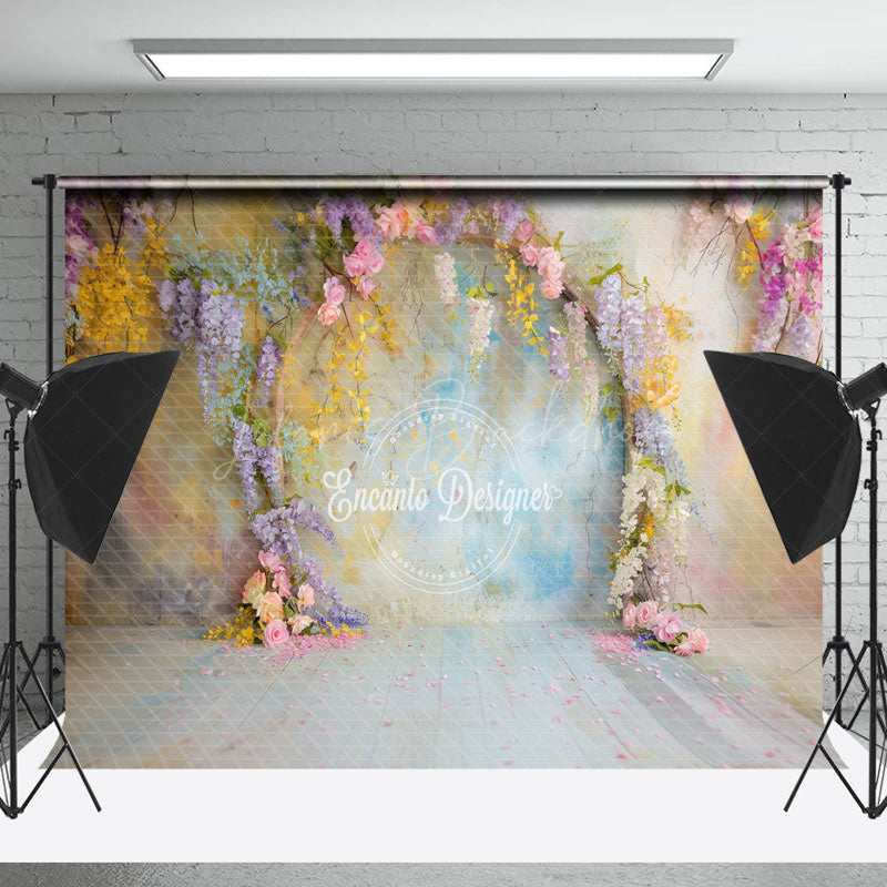 Lofaris Colorful Abstract Wall Floral Wedding Photo Backdrop