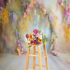 Lofaris Colorful Abstract Wall Floral Wedding Photo Backdrop