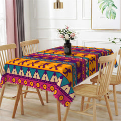 Lofaris Colorful Aztec Seamless Camping Rectangle Tablecloth