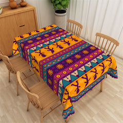 Lofaris Colorful Aztec Seamless Camping Rectangle Tablecloth