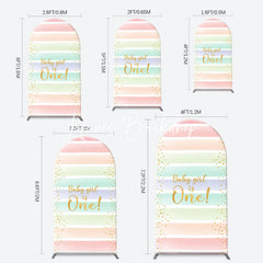 Lofaris Colorful Baby Girl Is One Arch Birthday Backdrop