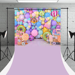 Lofaris Colorful Balloons Candyland Sweep Photo Backdrop