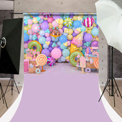 Lofaris Colorful Balloons Candyland Sweep Photo Backdrop