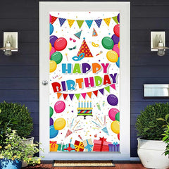 Lofaris Colorful Balloons Gifts Happy Birthday Door Cover