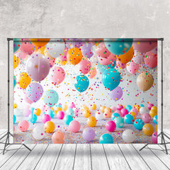 Lofaris Colorful Balloons Ribbons Bokeh Photography Backdrop