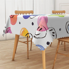 Lofaris Colorful Balloons Smileys White Rectangle Tablecloth