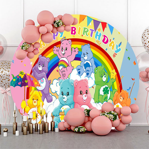 Lofaris Lovely Care Bear Rainbow Sky Birthday Backdrop | Cake Smash Backdrop | Custom Backdrop for Birthday Party | Cocomelon Birthday Backdrop