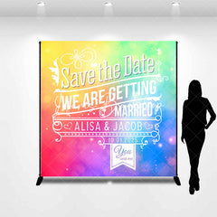 Lofaris Colorful Bokeh Save The Date Custom Wedding Backdrop