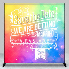 Lofaris Colorful Bokeh Save The Date Custom Wedding Backdrop