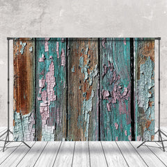 Lofaris Colorful Broken Wood Texture Backdrop For Photo