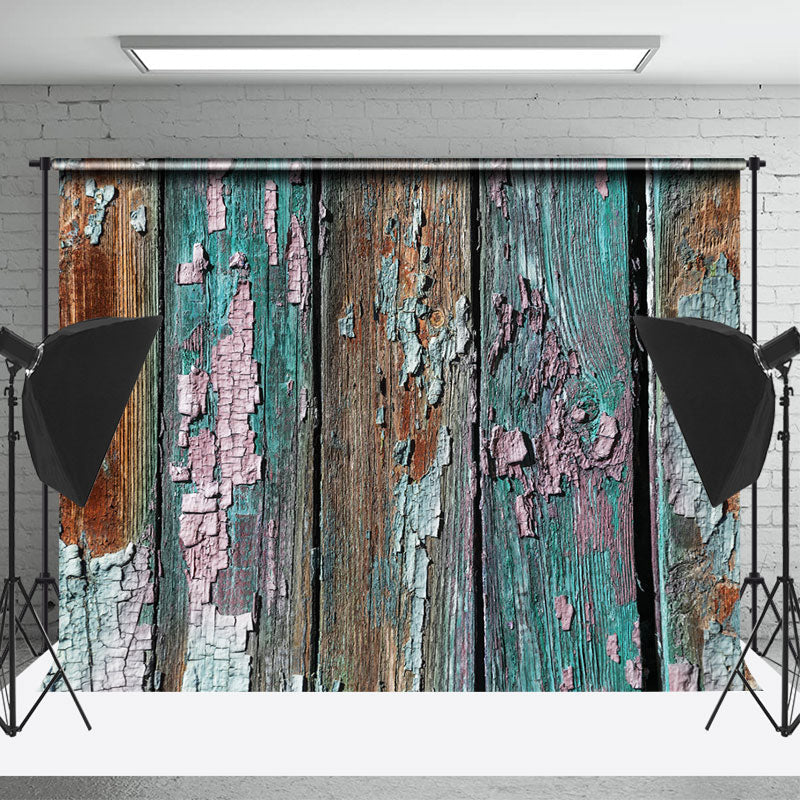 Lofaris Colorful Broken Wood Texture Backdrop For Photo