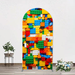 Lofaris Colorful Building Blocks Boy Arch Birthday Backdrop