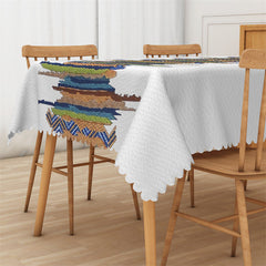 Lofaris Colorful Burlap Texture Modern Rectangle Tablecloth