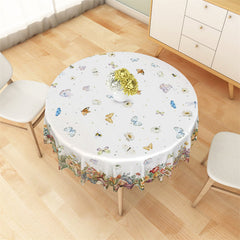 Lofaris Colorful Butterfly Flower Home Round Tablecloth