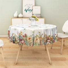 Lofaris Colorful Butterfly Flower Home Round Tablecloth