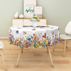 Lofaris Colorful Butterfly Flower Truck Round Tablecloth