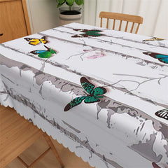 Lofaris Colorful Butterfly Marble Camping Picnic Tablecloth