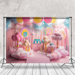 Lofaris Colorful Candy Balloons Cloud Cake Smash Backdrop