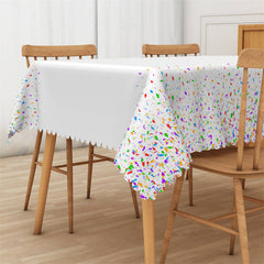 Lofaris Colorful Candy Dots White Rectangle Kitchen Tablecloth