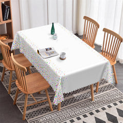 Lofaris Colorful Candy Dots White Rectangle Kitchen Tablecloth