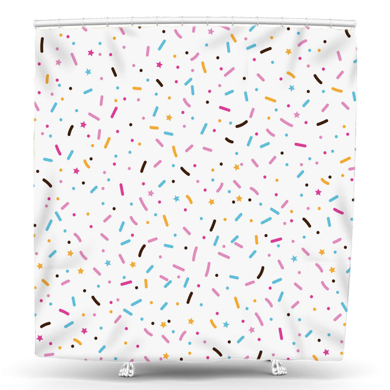 Lofaris Colorful Candy Style White Shower Curtain For Bathroom